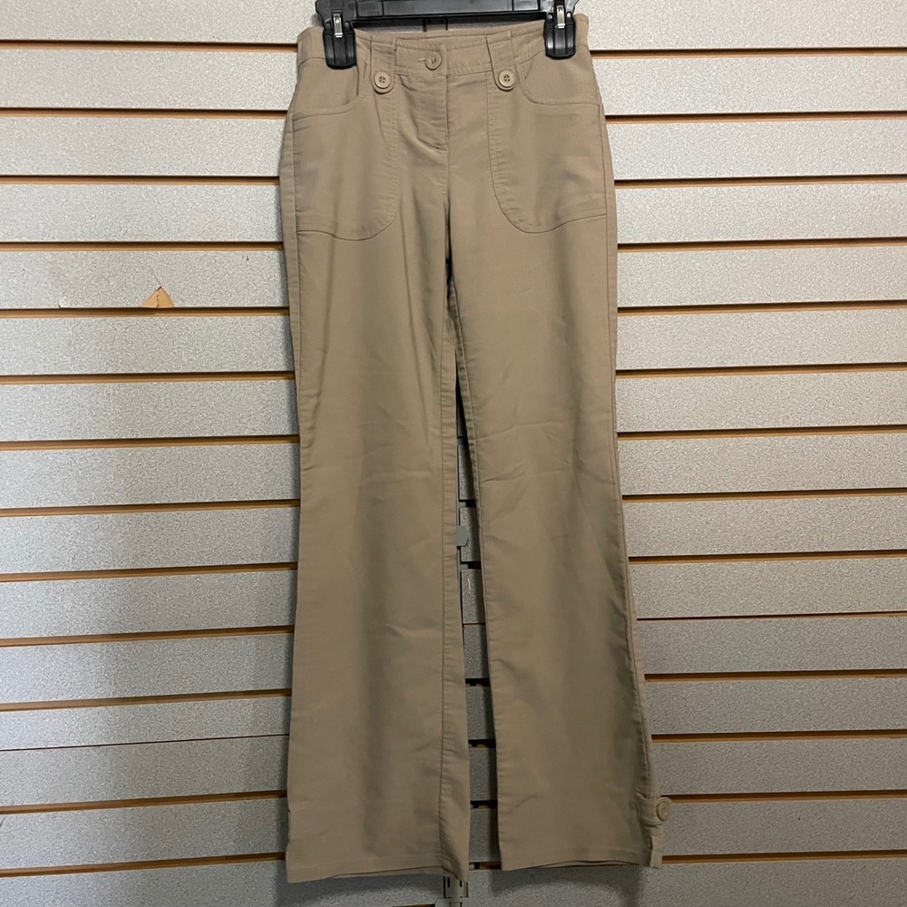 Boundaries Stretch Khaki Button Pocket Flare Pants Junior Size 3 Business Casual